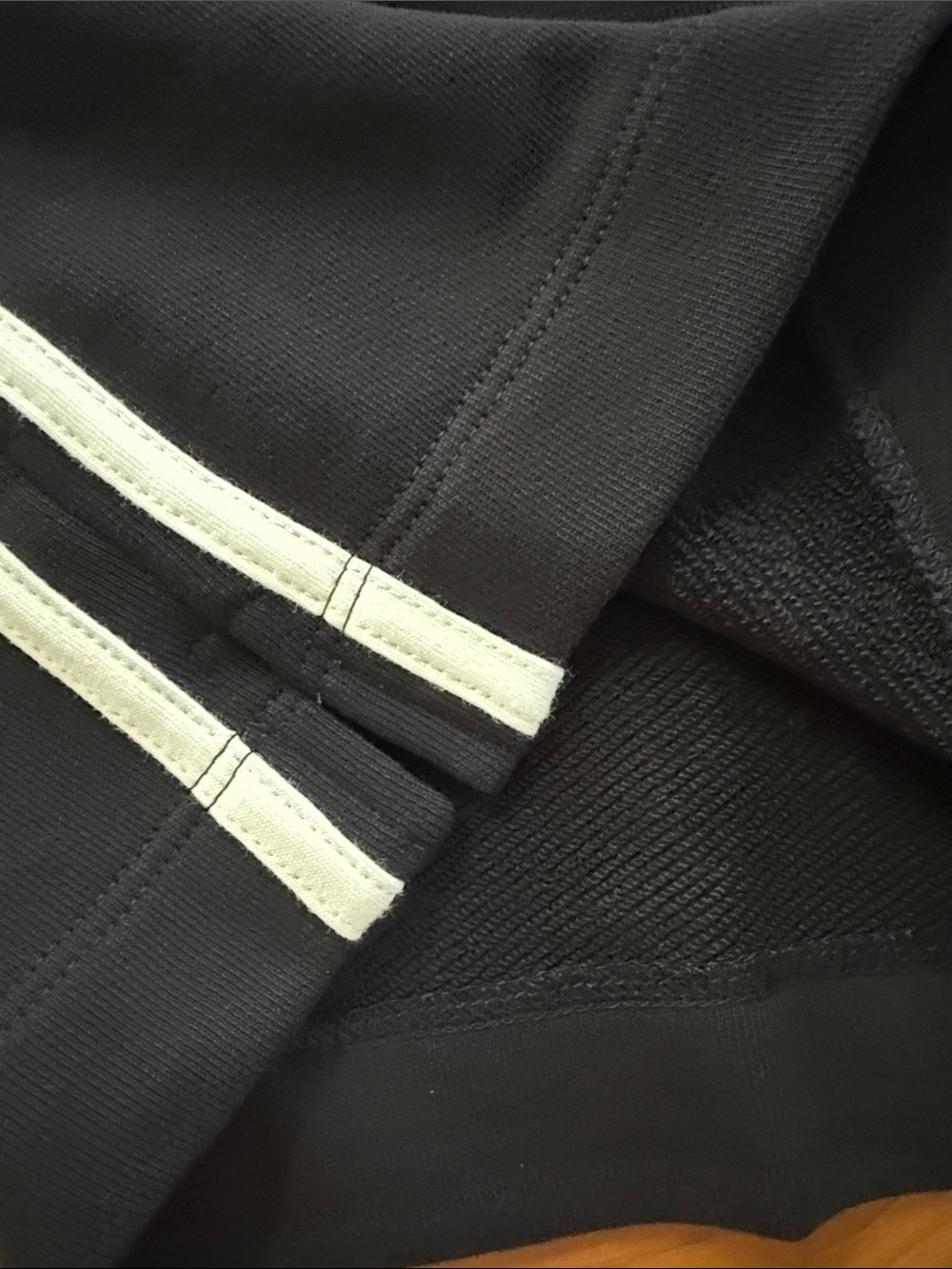 DONNI Stripe Eco-Terry Shorts Jet Black Organic Cotton - Picture 8 of 10